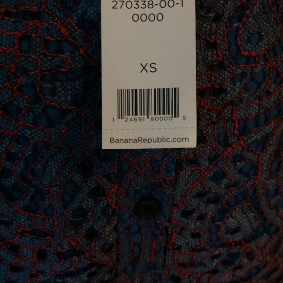 NWT Banana Republic Blue & Red Womens Lace Blouse - Picture 5 of 5